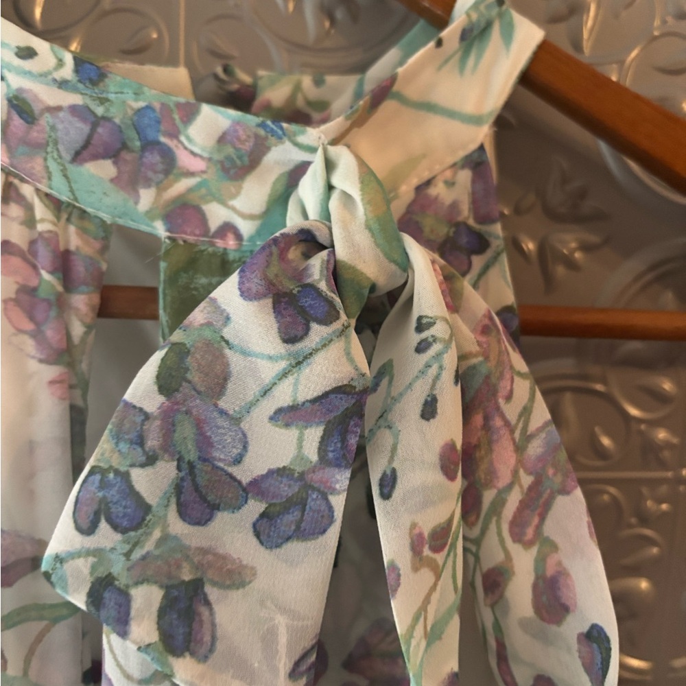 Vintage Leslie Fay maxi dress gown pastel vacation summer wedding party elegant - Picture 3 of 11